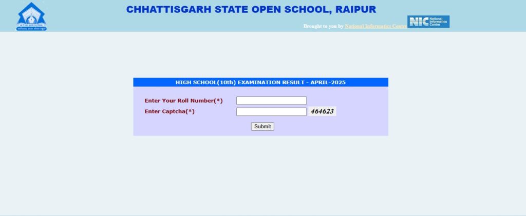 Chhattisgarh Open School 10th 12th Result 2025